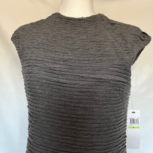 Suzi Chin Maggy Boutique Pleated Bodycon Sz 4 Cocktail Workwear Capsule Minimal - Picture 12 of 13